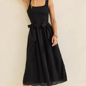 Aerie At the Barre Bow Dress Black Size Medium